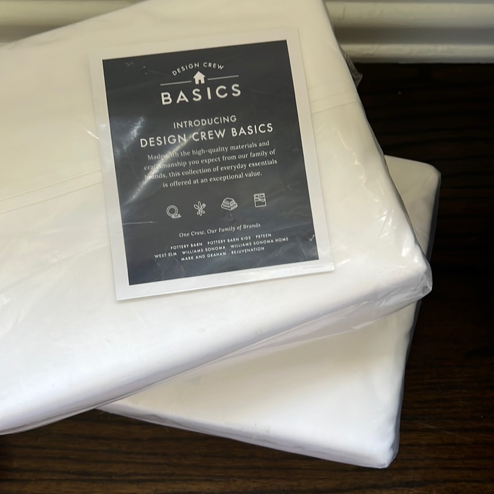 2 Sets of New, Full Size, White Sheet Sets